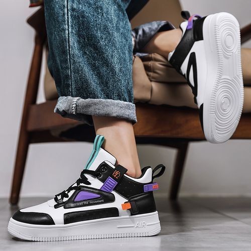 2024 Mens Casual Board Shoes Running Sneakers - White/Black
