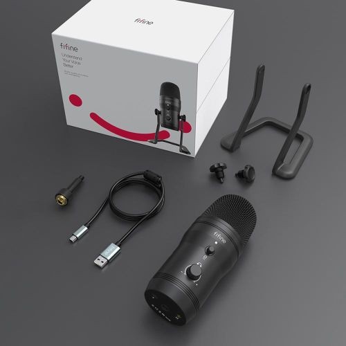 "K690 USB Podcast Microphone: Versatile Mic for PC/PS4, 4 Pickup Patterns for Vocals, Gaming, ASMR, Zoom-cl"