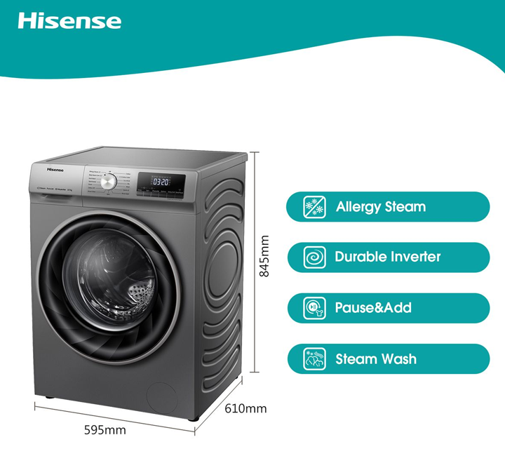 Hisense 10kg front loading washing machine