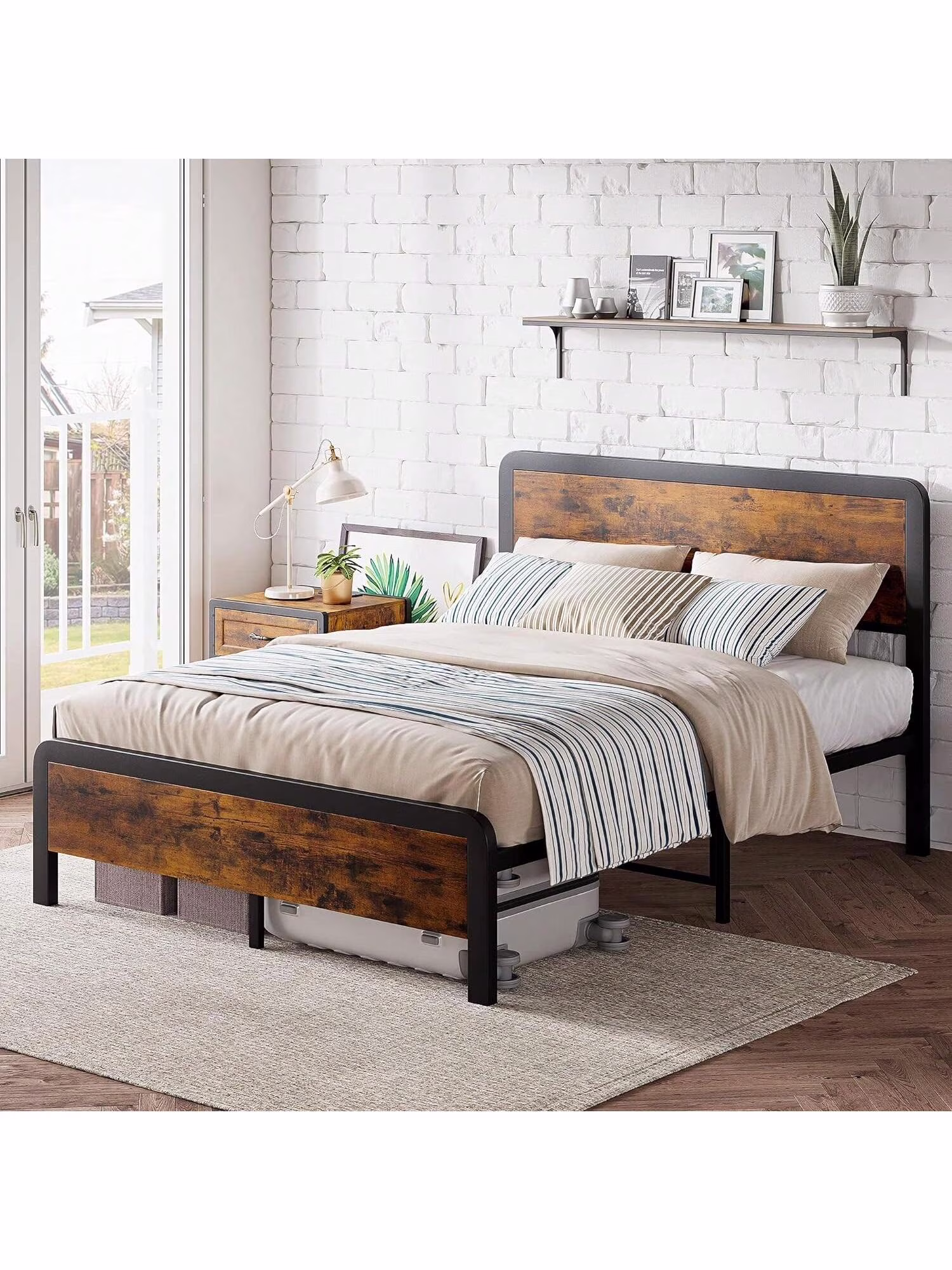 Bed Frame - Double - Brown