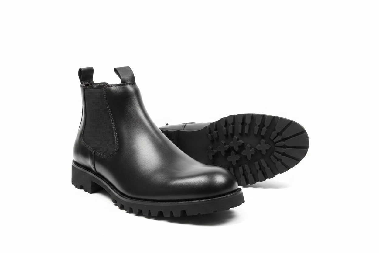 Men's Black Leather Chelsea Boots