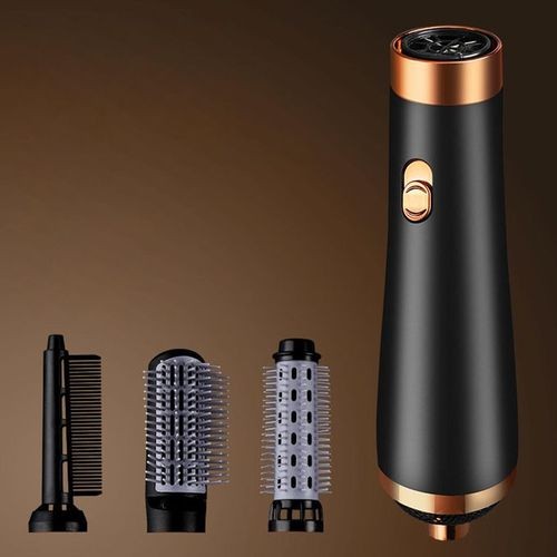 Hair Dryer Styler Straightener Curler Comb Hot Air Brush For Black