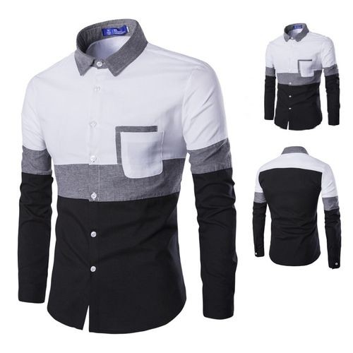 Cotton Dress Shirts Mens Casual Slim Fit Shirt Long Sleeve Fashion Men Shirts
