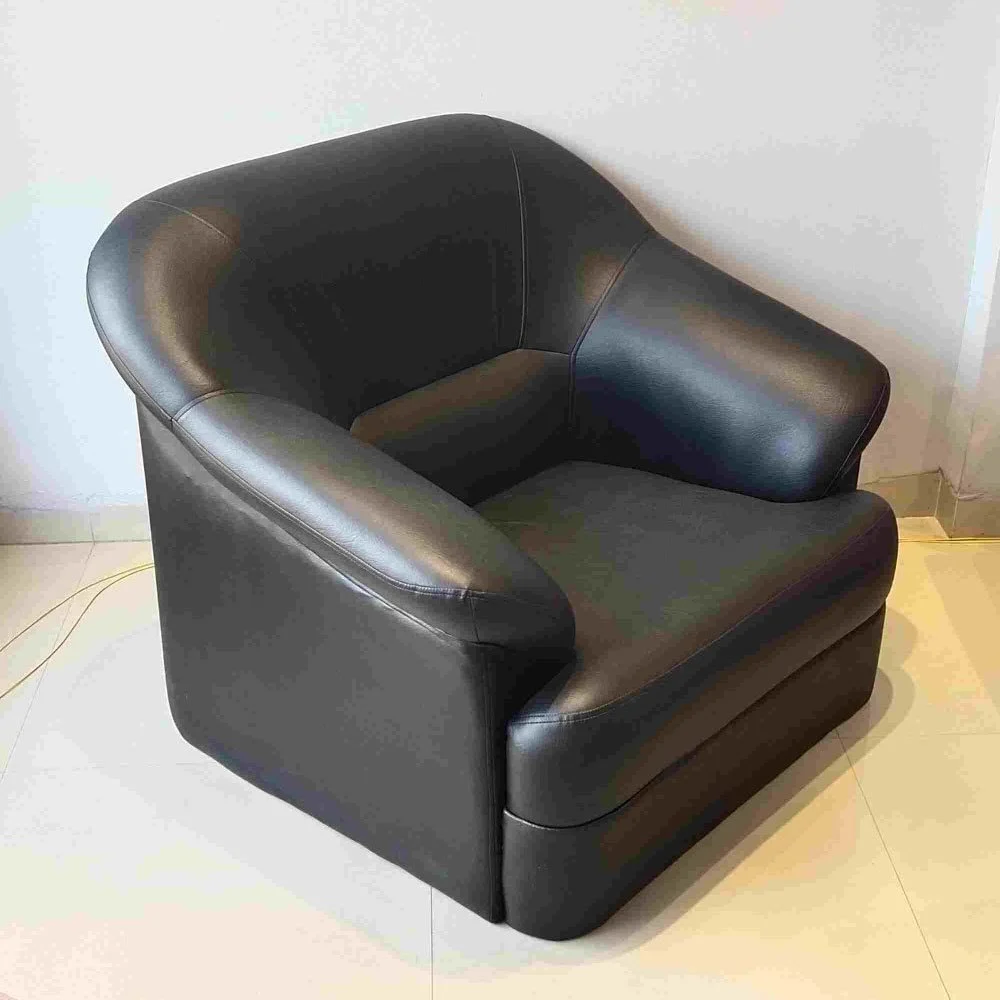 Sofa Set - 1 Seater - Black Leather