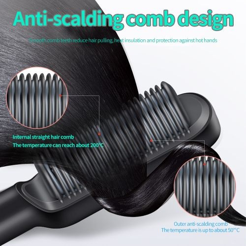 Dropshping 2 in 1 Hair Straightener Curler Brush Styler Comb-B WITHOUT BOX