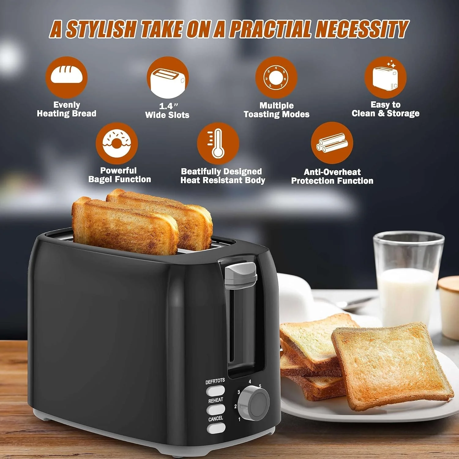 Hisense Toaster 2 Slice - Black
