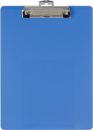 Officemate Plastic Clipboard, Letter Size, Arctic Blue, Pack of 6 (83088)