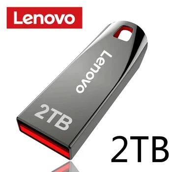 Lenovo 2TB USB Flash Drive - Mini Metal Memory Stick, Creative Business Gift, High-Capacity Silver Storage U Disk