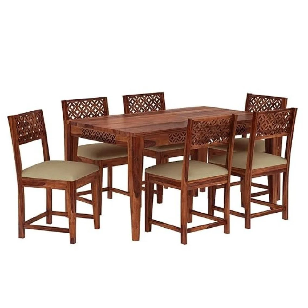 Dining Table Set - 6 Seater - Brown