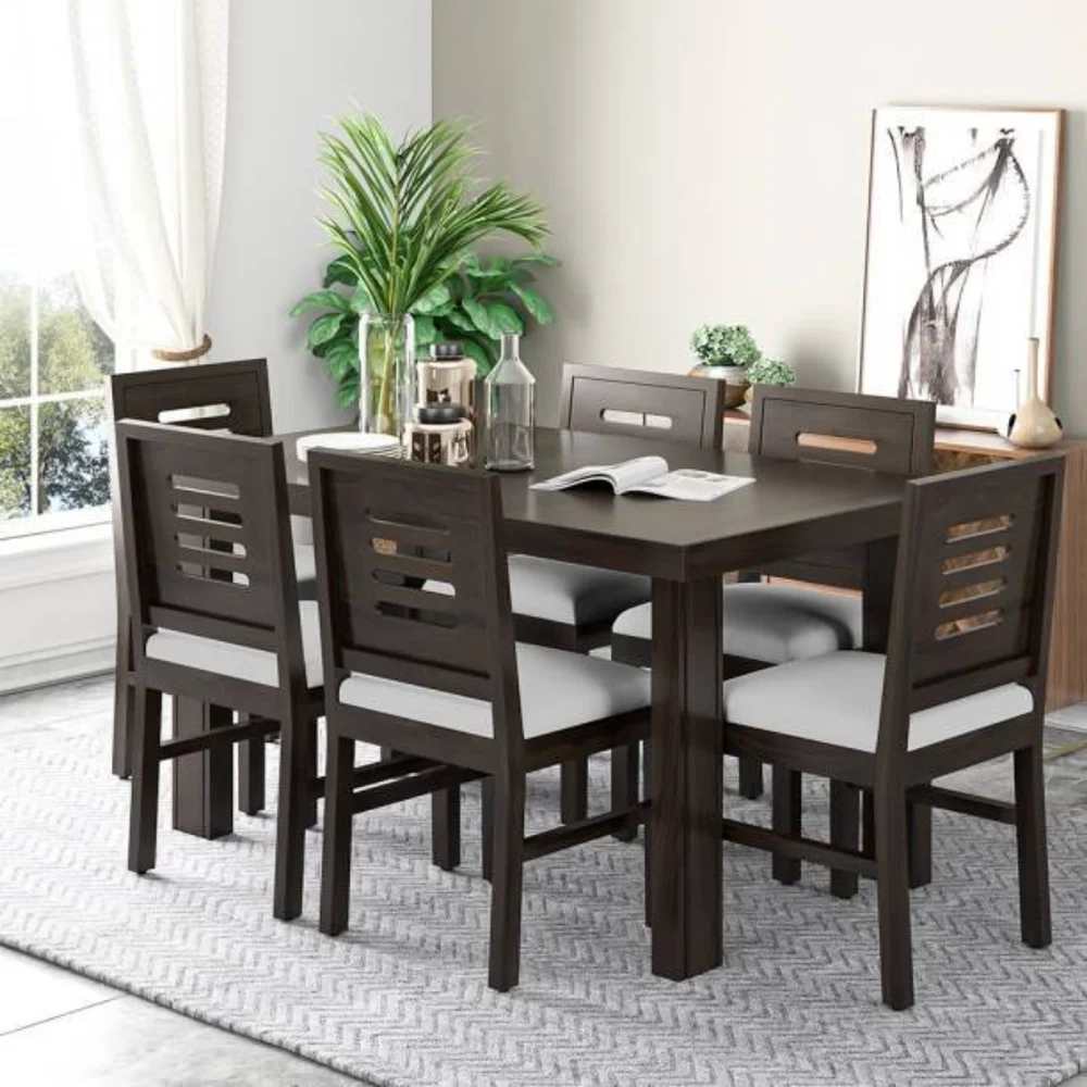 Dining Table Set - 6 Seater - Brown
