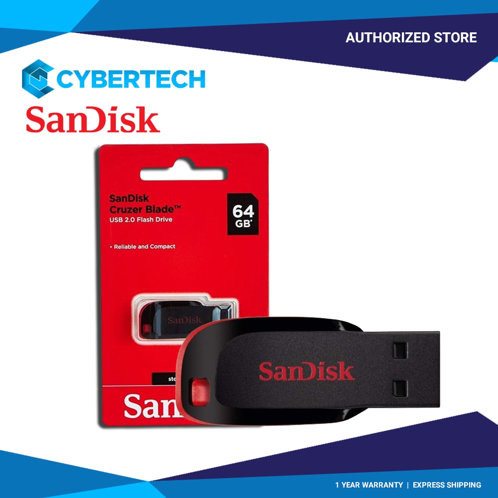 SanDisk Cruzer Blade 64GB USB Flash Drive - Black