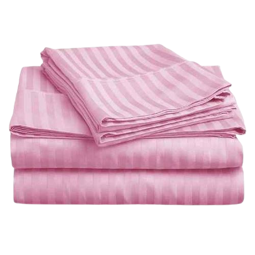 5*6 Strips Double Cotton Bed sheets- Pink