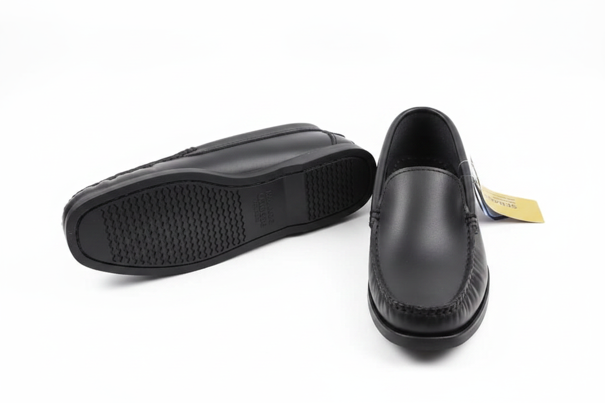 Men's Black Leather Loafer Shoes – Sebago