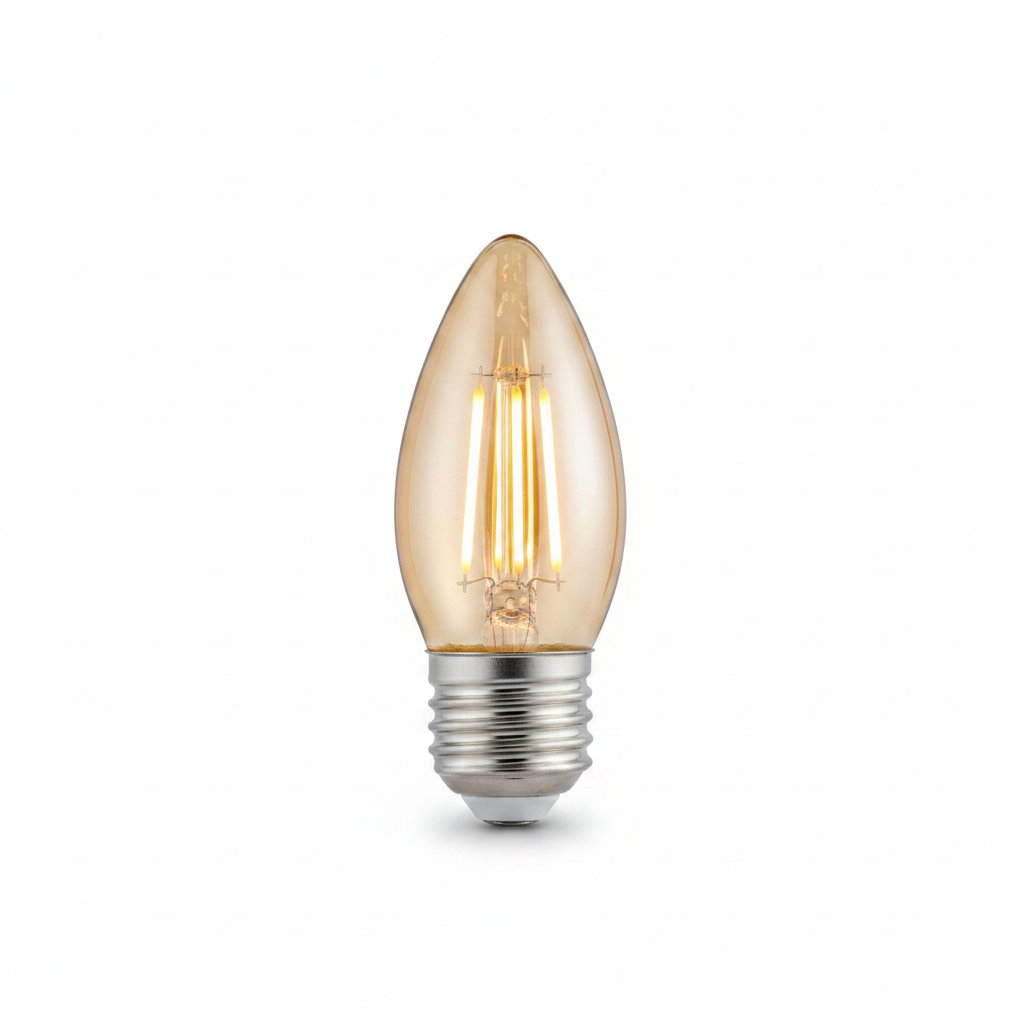 Neelux LED Filament Candle Bulb 4W E27 - Warm White 2700K