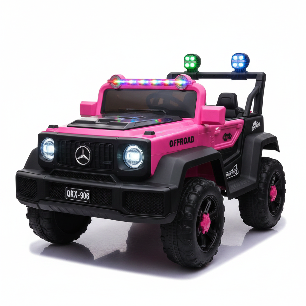 Kids Electric Ride-On Jeep QKX-906 | LED Lights & Music | Ages 1-3 Years | Pink