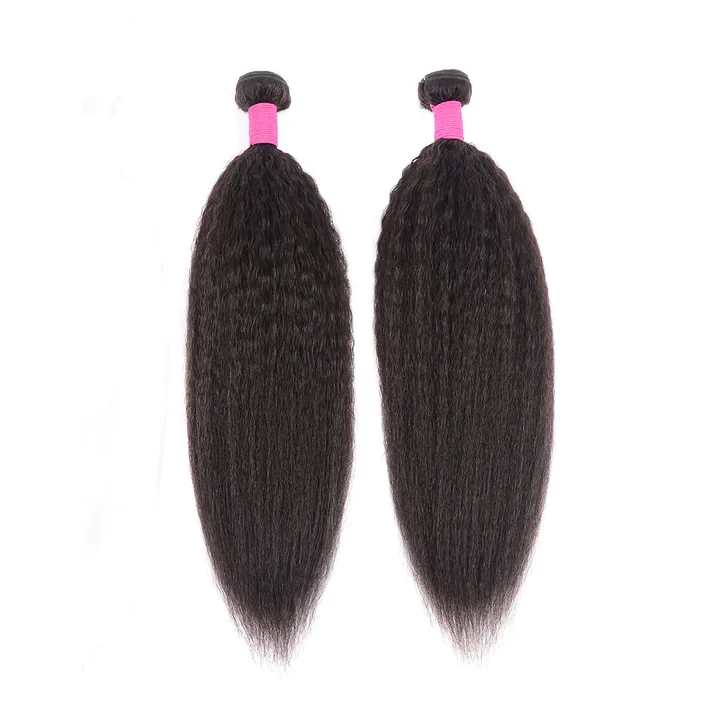 Yaki Straight Human Hair Bundle, Indian Human Hair Extension, Grade 15A, Color 1B, 3 bundles/package