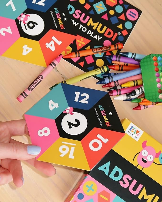 Adsumudi Math Game - The Monstrously Fun, Smart Game for Kids to Practice Multiplication, Division, Addition and Subtraction - Great for Kids Ages 8-12