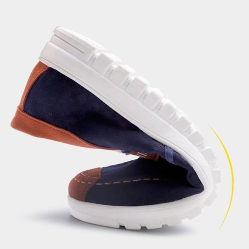 Mens Slipon Shoes Loafers Canvas Casual Sneaker- Blue&White