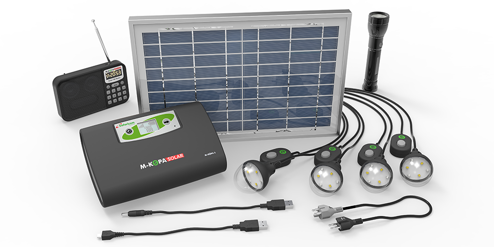 M-KOPA Solar Home System - 8W Panel + 4 Lights