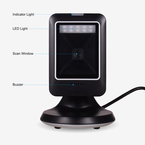 "MP6300Y Omnidirectional Barcode Scanner: 1D/2D/QR, USB Wired, Hand-Free for Retail"