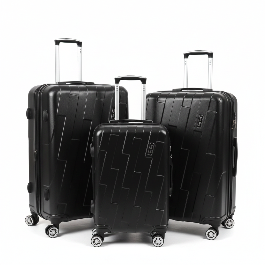 Hardshell Trolley Luggage Set - Black (Small / Medium / Large / Full Set)