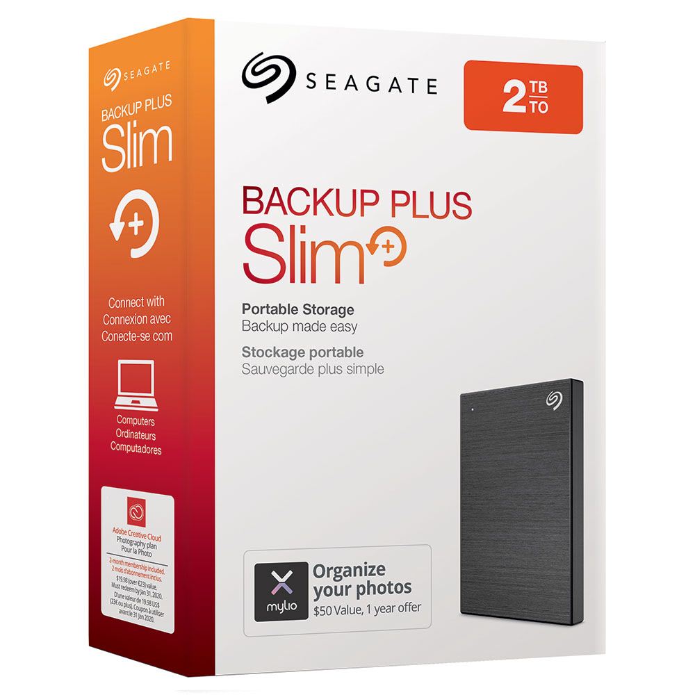 Seagate Backup Plus Slim 2TB - Black