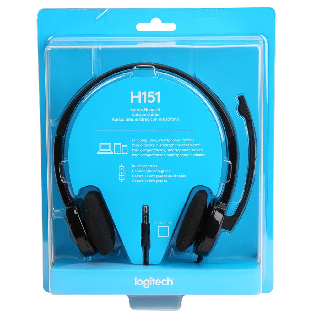 Logitech H151 Wired Headset - Black