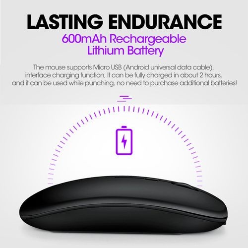 Optical Wireless Rechargeable Mouse Slim -Black