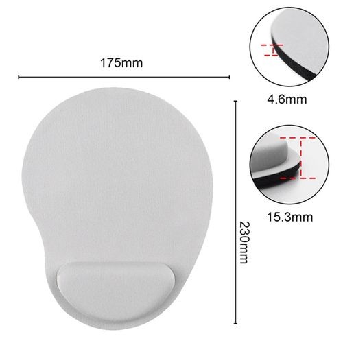 PC Mouse Pad Wrist Rest Mouse Mat Light Grey