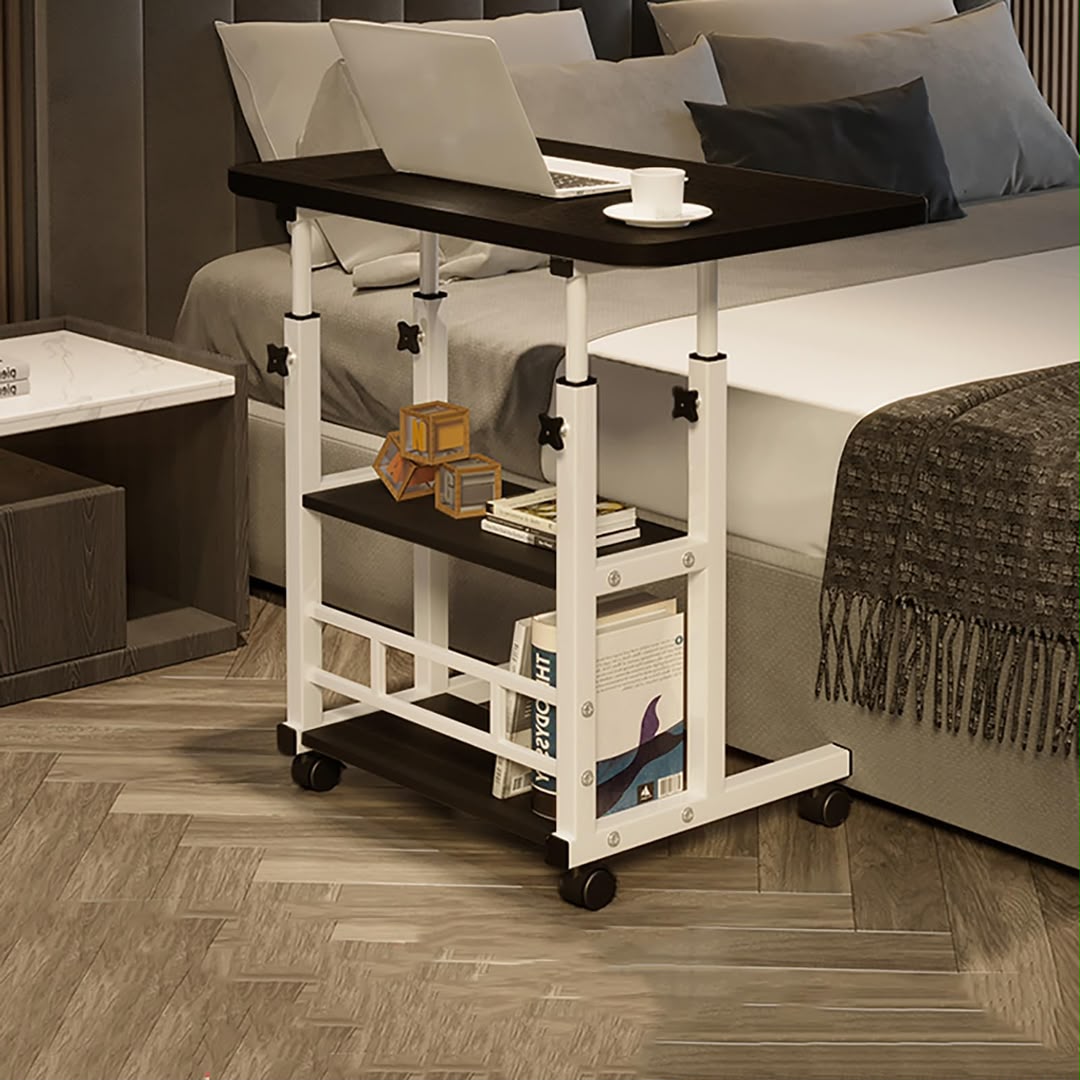 Adjustable Mobile Laptop Desk with Shelves