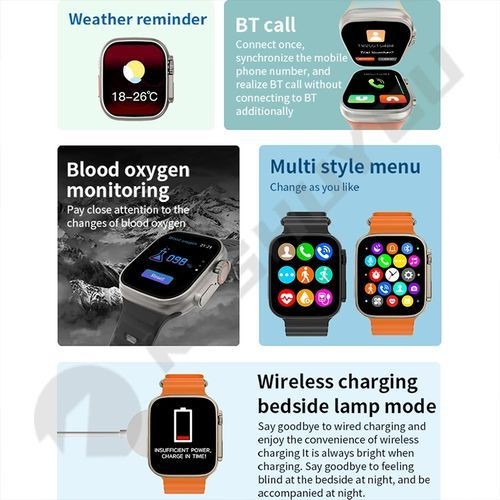 XS8 Pro Ultra Smartwatch Bluetooth Phone Waterproof Wireless Charging HD Screen