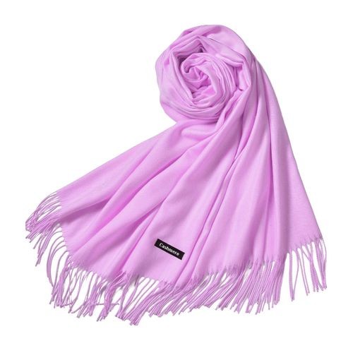 Generic Winter Scarf Solid Women Wool Cashmere Scarves Warm Hijabs Purple