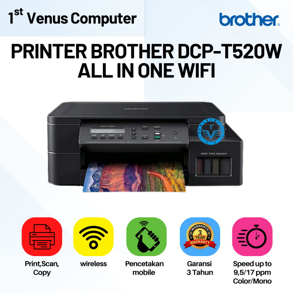 Brother DCP-T520W All-in-One Printer - Black