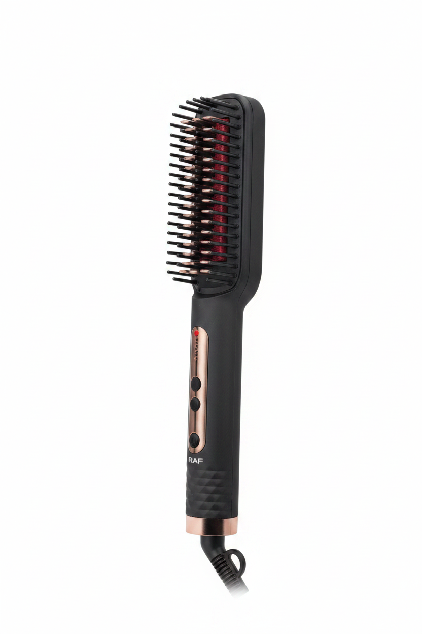 RAF R.406B Hair Straightener Brush – 45W – 950°F – Negative Ion – 5 Heat Settings