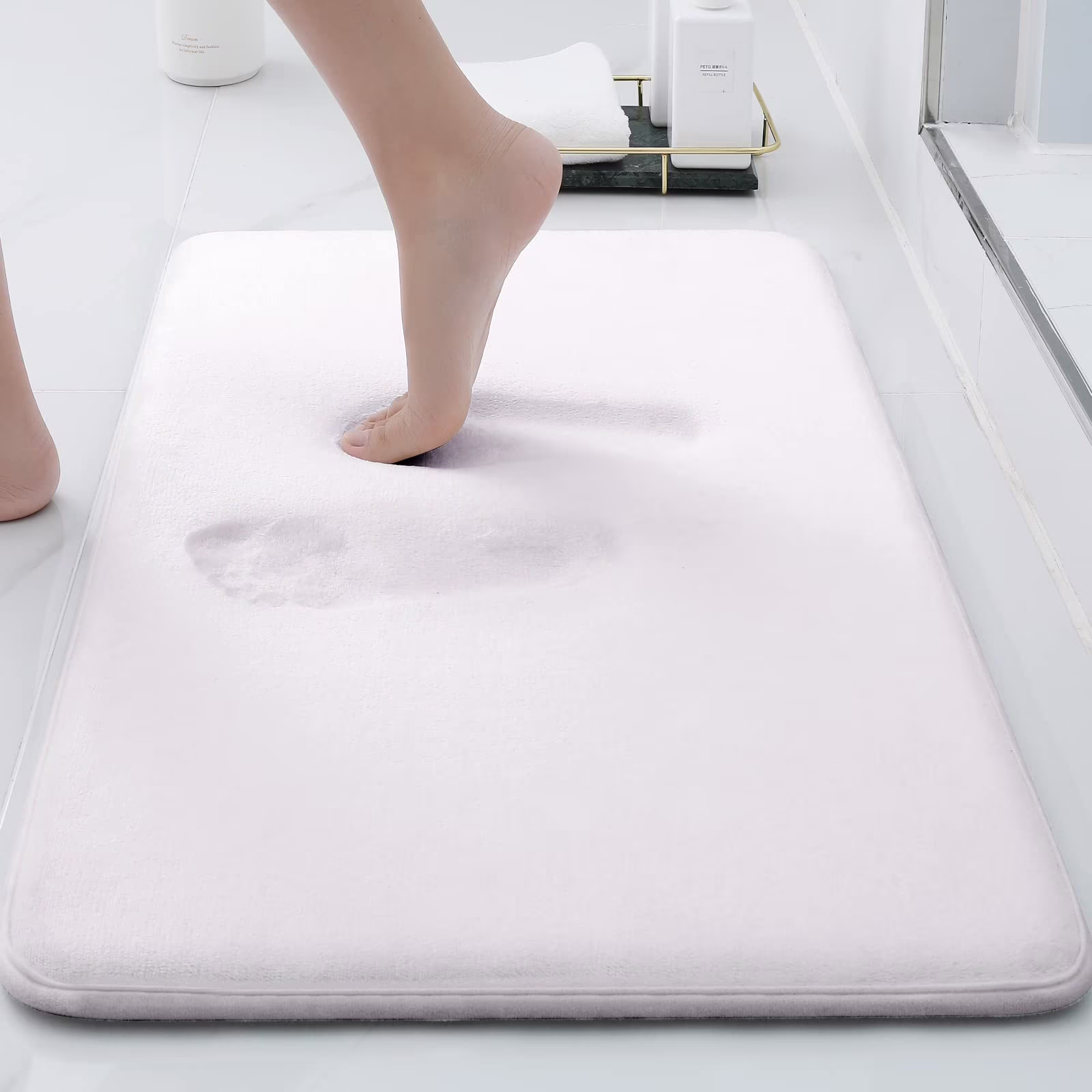 Bath Mat - Memory Foam - White