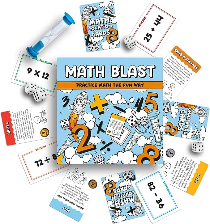 Math Blast! Math Game for Kids 8-12 & Over | Fun Educational Game for Home or Classroom - Practice Math The Fun Way