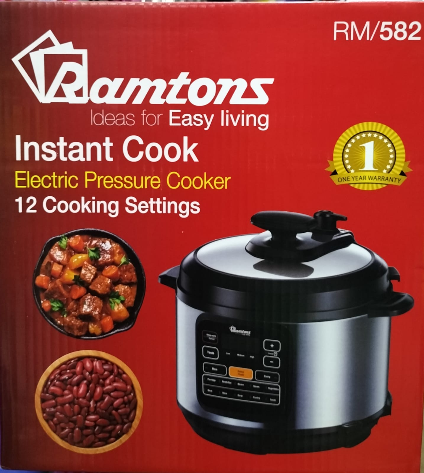 Ramtons Electric Pressure Cooker 6L - Black