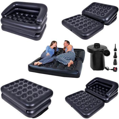 5-in-1 Air Couch Folding Sofa Bed Inflatable Mattress - Black