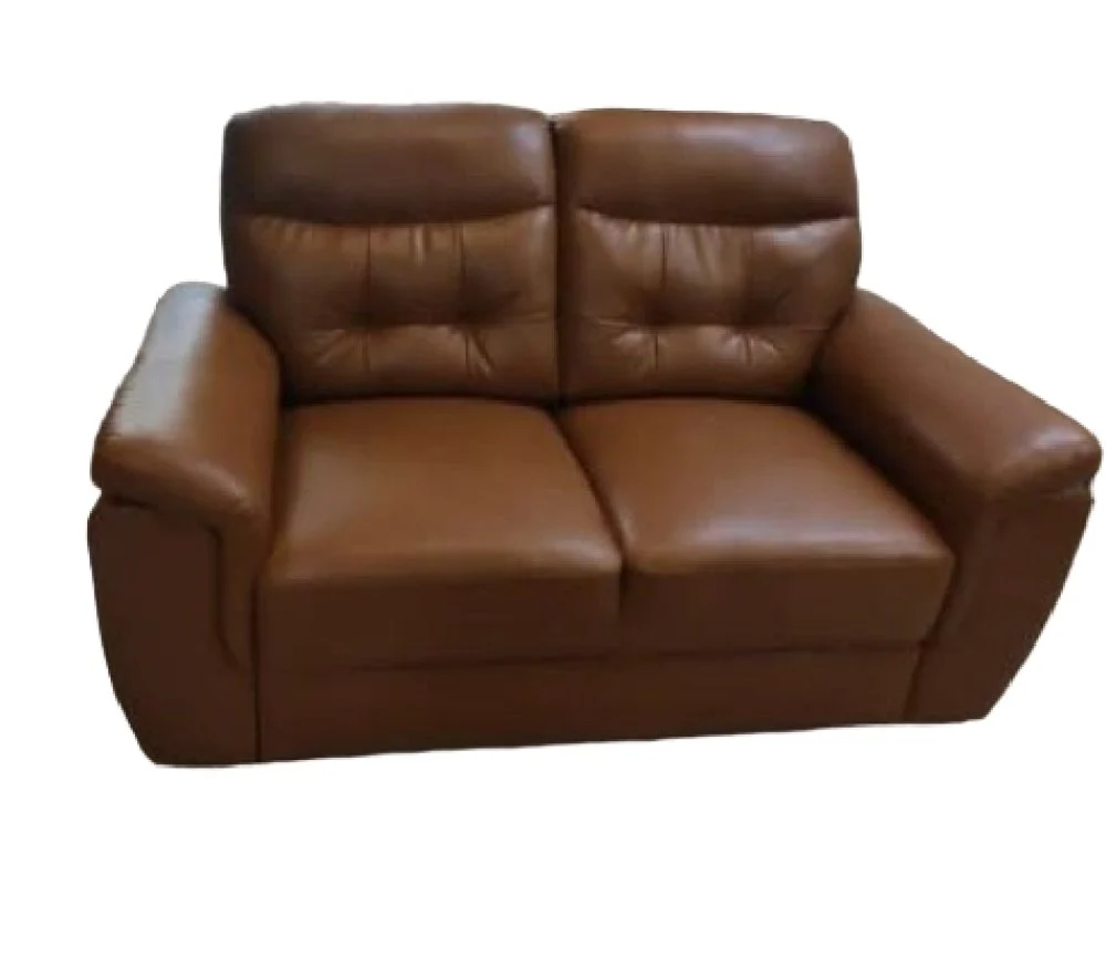 Sofa Set - 2 Seater - Brown Leather