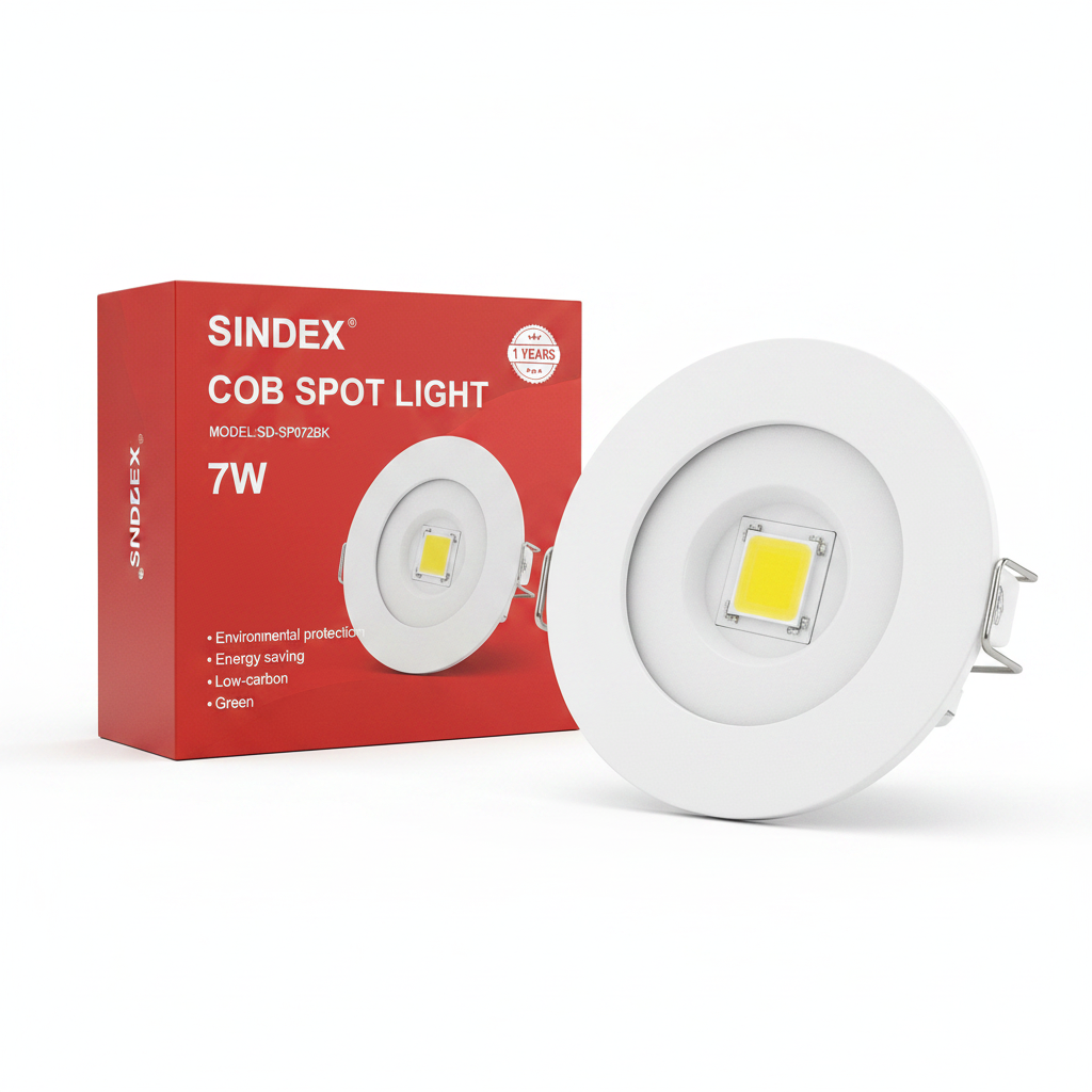 Sindex SD-SP072BK 7W COB LED Recessed Spot Light - Energy Saving