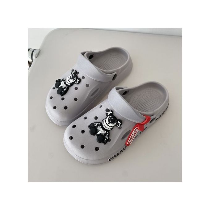 Crocs Sandals Slippers Hole Shoes Men's Thick-soled Non-slip Breathable Gray