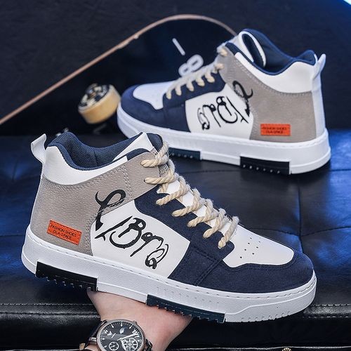 Men's Fashion Popular High Top Board Shoes - Multicolor