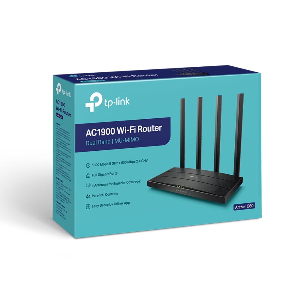 TP-Link Archer C80 AC1900 Wireless Router - Black