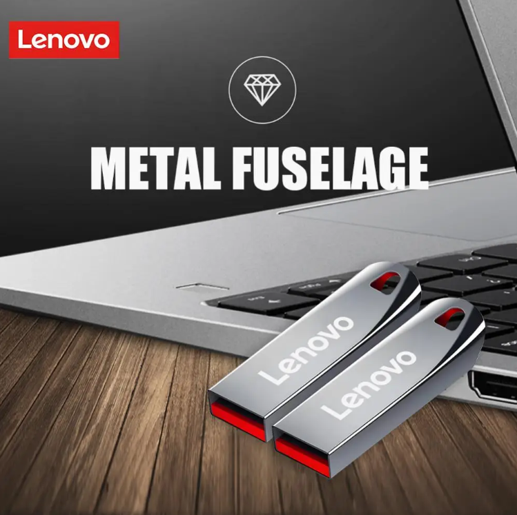 Lenovo 2TB USB Flash Drive - Mini Metal Memory Stick, Creative Business Gift, High-Capacity Silver Storage U Disk