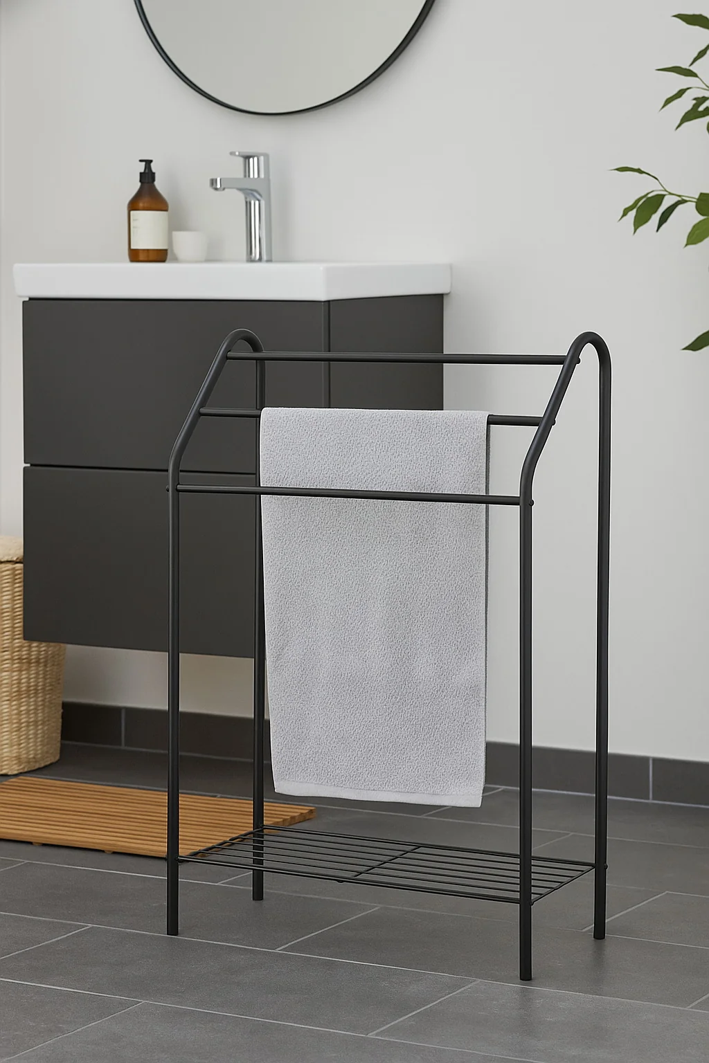 Towel Rack - Freestanding - Black