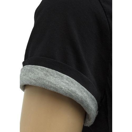 Mantis Kids Boys Ribbed Contrast Neckline T-Shirt - Black