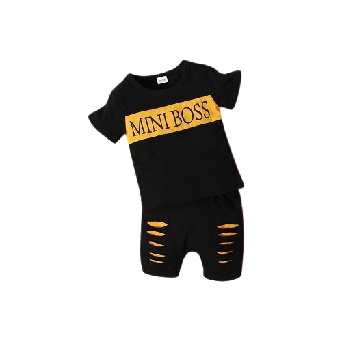 MINI BOSS Toddler Baby Boys Summer Fashion Short Sleeves Clothing Set