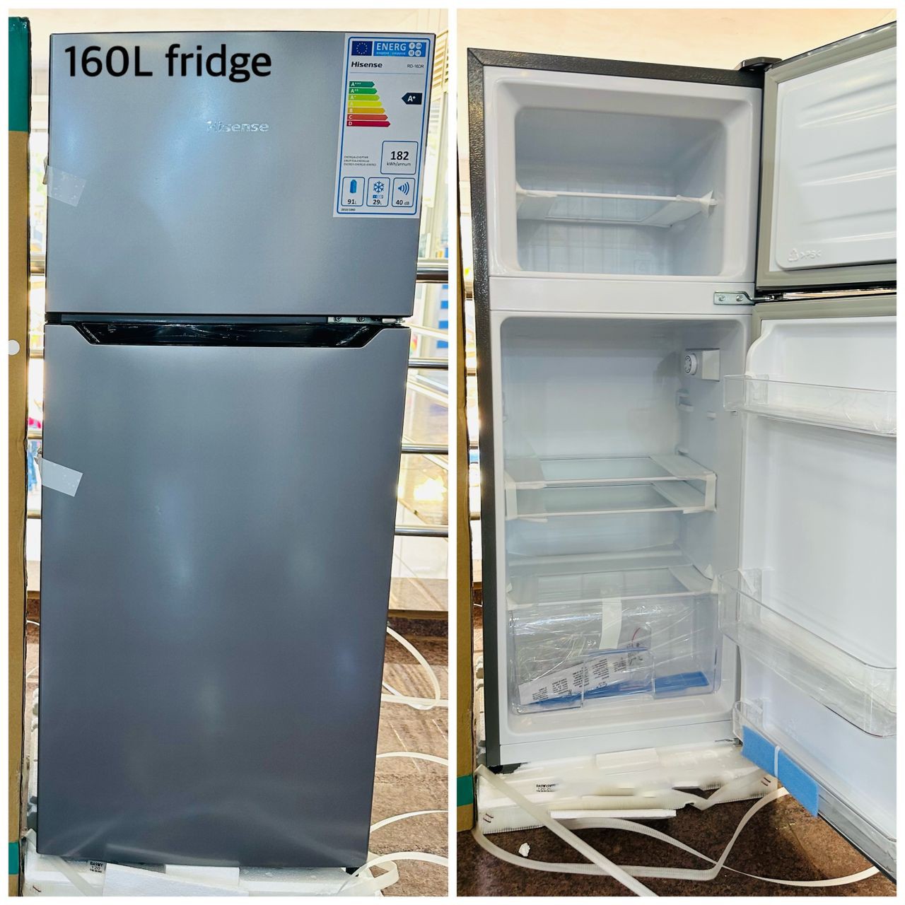Hisense 160L Top Freezer Refrigerator with Defrost - 91L Fridge + 29L Freezer