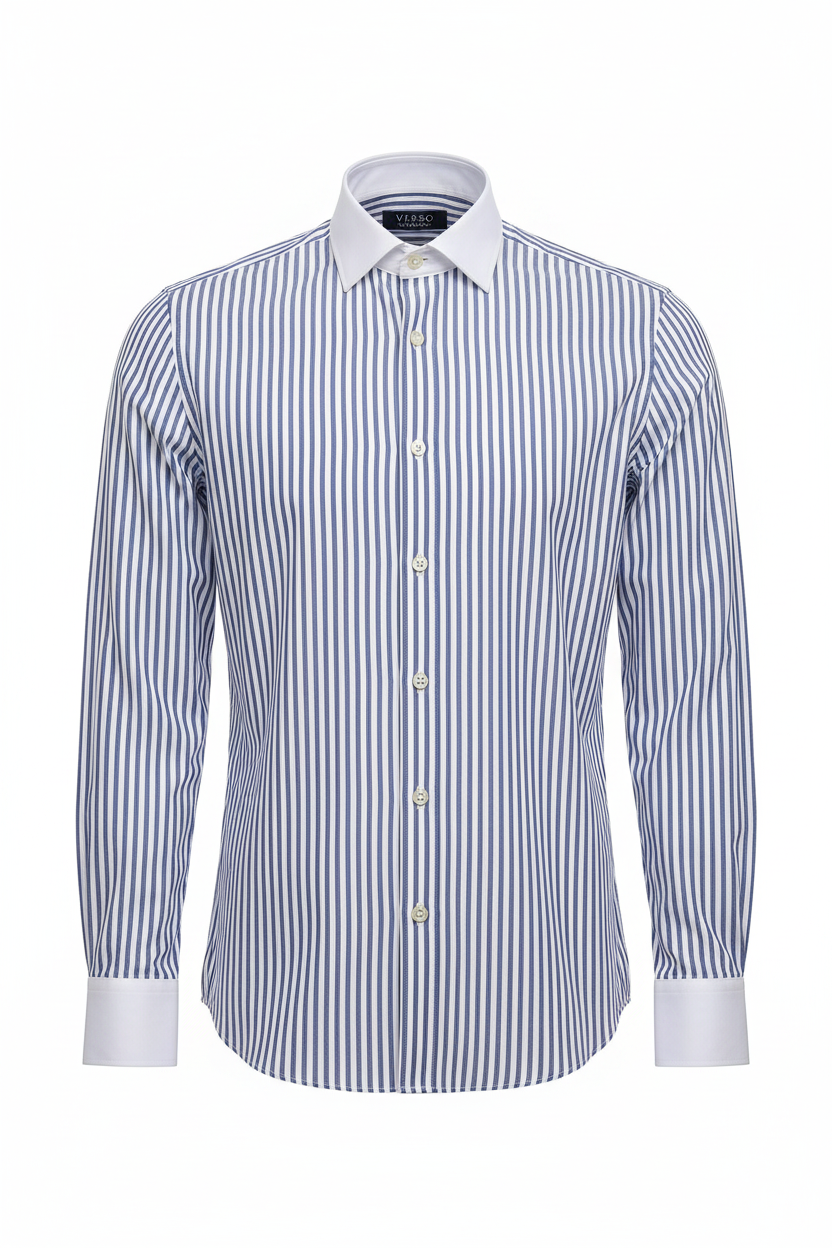 Verso Ceremony Men's Dress Shirt - Blue Stripe