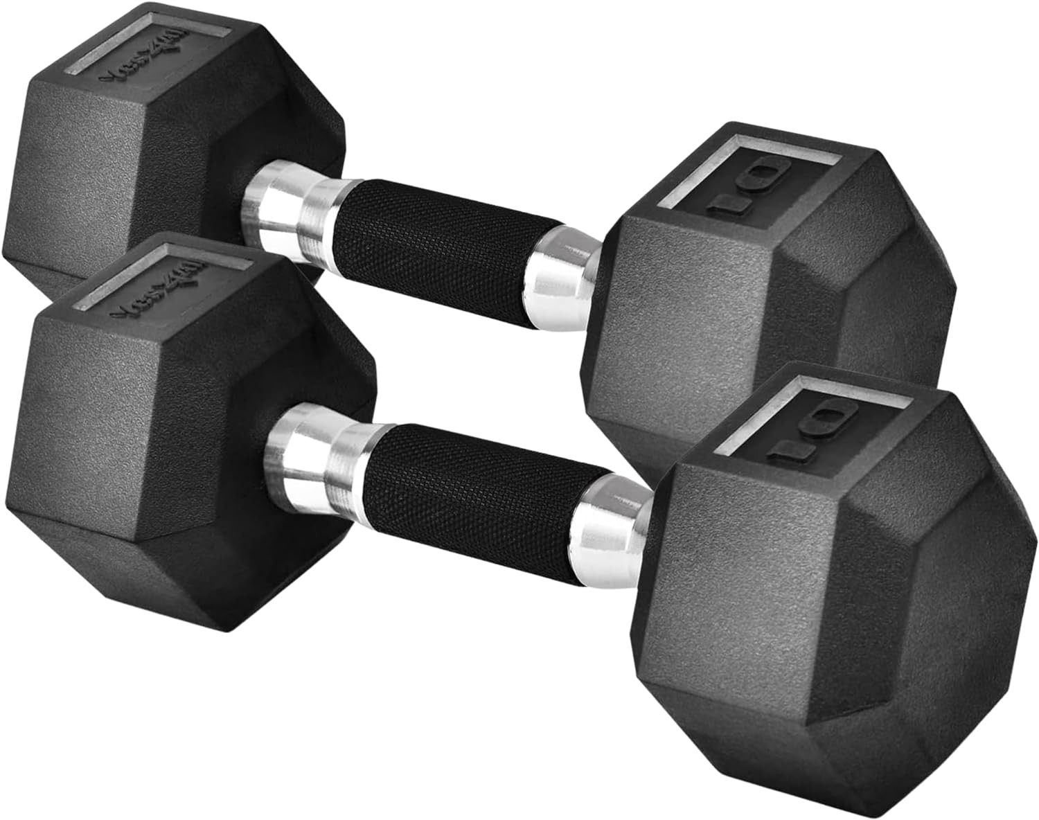 Pair Of Rubber Coated Dumbbells 7.5kg each- Black